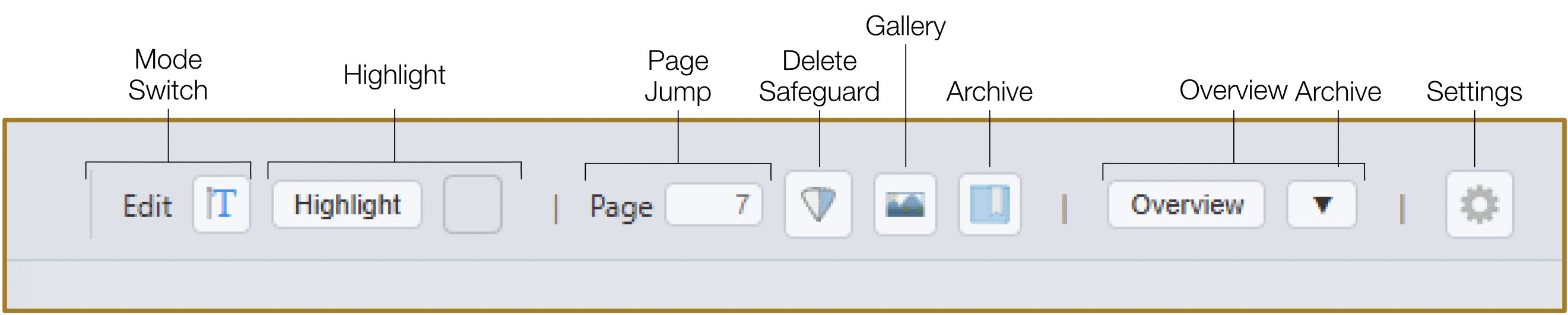 Toolbar showing Highlight, Settings, and Safeguard action buttons
